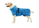 Tiermantel SWISSPET "Wety XXL", blau, Rückenlängecm: 77cm, Flauschfrottier, Tierbekleidung, Tiermantel