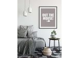 Bild QUEENCE "OUT THE MOUSE", grau (farbe rahmen: schwarz, farbe bild(er): grau), B:30cm H:40cm, Acrylglas, Holz, Papier, Bilder, Bild, HD Premium Poster-Druck inkl. Holzrahmen