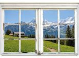 queence Leinwandbild »Südtirol« Berge & Alpenbilder Berghütte Fensterblick Natur 1 Stk. tlg. Premium-Leinwandstoff