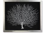 Wanddekoobjekt CASABLANCA BY GILDE "Wandobjek "Lebensbaum", silber (schwarz, silberfarben), B:60cm H:50cm T:4,5cm, Glas, Holz, Wanddekoobjekte, Wanddekoobjekt