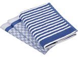 ROSS Geschirrtuch "Exclusiv" 1x Küchen-Frottiertuch (Streifen) und 2 Geschirrtücher (Karodesign)