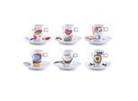Zeller Present Espressotasse "Faces" 6 Tassen, 6 Untertassen