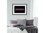 queence Bild "STUTTGART LIGHTS" Schriftzug Städte 1 Stk. tlg. HD Premium Poster-Druck inkl. Holzrahmen