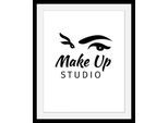queence Bild "Make up Studio" Fashion Frau Motivationsbilder Schriftzug Schwarz-Weiss HD Premium Poster-Druck inkl. Holzrahmen