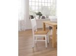 Esszimmerstuhl HOME AFFAIRE "Ruanda Holzstuhl", weiss (weiß, eiche), B:44cm H:92cm T:50cm, Massivholz, Stühle, Esszimmerstuhl, im 2er, 4er oder 6er-Set, Küchenstuhl