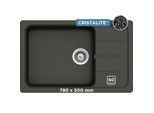 Granitspüle SCHOCK "Formhaus D-100LS", grau (asphalt), B:78cm H:29,9cm T:50cm, Domogranit, Küchenspülen, Granitspüle, für kleine Küchen