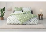 Wendebettwäsche MY HOME "Dots", grün, B/L: 135cm x 200cm, 1 Stk., 1 Stk., Polycotton recycelt, B/L: 80cm x 80cm, 2, Polycotton recycelt, Obermaterial: 50% Baumwolle, 50% Polyester, Bettwäsche, Wendebettwäsche, ab Grösse 135x200 cm, aus recyceltem Material, Bettwäsche mit Punkten