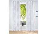 Gardine MY HOME "Dimona" Gr. 3, grau (weiß, taupe), B:140cm H:225cm, Voile, Polyester, Gardinen, Gardine, 2-er Set, transparent, Voile, Polyester, Wellen
