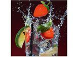 Glasbild ARTLAND "Frischer Fruchtcocktail I", bunt (farbe bild(er): bunt), B:50cm H:50cm, Bilder, Glasbild, in verschiedenen Grössen