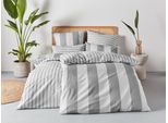 Bettwäsche HOME AFFAIRE "Sari", grau, B/L: 155cm x 220cm, 1 Stk., 1 Stk., Linon, B/L: 80cm x 80cm, 2, Linon, Obermaterial: 100% Baumwolle, Bettwäsche, Bettwäsche, in verschiedenen Qualitäten, maritime Bettwäsche mit Streifen