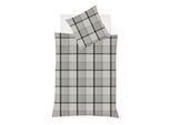 Bettwäsche FLEURESSE "Lech 4385, Köper Flanell", grau, B/L: 160cm x 210cm, 1 Stk., 1 Stk., Flanell, B/L: 50cm x 70cm, 2 Stk., Flanell, Obermaterial: 100% Baumwolle, Bettwäsche, Bettwäsche
