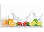 Küchenrückwand ARTLAND "Fruchtig erfrischend gesund Fruchtmix", bunt, B:90cm H:50cm, Aluminium, Spritzschutzwände, Küchenrückwand, Alu Spritzschutz mit Klebeband, einfache Montage