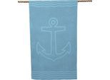 Wewo fashion Strandtuch »Anker« Badetuch, Uni Farben, mit Motiv, reine Baumwolle