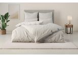 Bettwäsche "Linnea", beige, B/L: 155cm x 220cm, 1 Stk., 1 Stk., Renforcé, B/L: 80cm x 80cm, 2, Renforcé, Obermaterial: 100% Baumwolle, LEGER HOME BY LENA GERCKE, Bettwäsche, Bettwäsche, aus 100% Baumwolle, Streifendesign