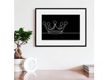 queence Bild »KING« Hasen Kunst Könige Modern 1 Stk. tlg. HD Premium Poster-Druck inkl. Holzrahmen