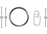 GARESA Gardinenring "Ring mit Haken" Aluminium