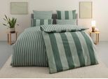 Bettwäsche HOME AFFAIRE "Sari", grün, B/L: 155cm x 220cm, 1 Stk., 1 Stk., Seersucker, B/L: 80cm x 80cm, 2 Stk., Seersucker, Obermaterial: 100% Baumwolle, Bettwäsche, Bettwäsche, in verschiedenen Qualitäten, maritime Bettwäsche mit Streifen