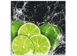 Küchenrückwand ARTLAND "Limone mit Spritzwasser", grün, B:60cm H:60cm, Aluminium, Spritzschutzwände, Küchenrückwand, Alu Spritzschutz mit Klebeband, einfache Montage