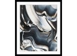 Bild QUEENCE "Abstrakte Auqrellfarben", silber (farbe rahmen: schwarz, farbe bild(er): silber, rosa), B:30cm H:40cm, Acrylglas, Holz, Papier, Bilder, Bild, HD Premium Poster-Druck inkl. Holzrahmen