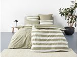 GOODproduct Wendebettwäsche "Big Stripe" 2 Stk. tlg. 100% Bio-Baumwolle GOTS zertifiziert, Streifen-Design in Melange-Optik
