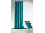 Vorhang WECKBRODT "Valentin" Gr. 1, blau (petrol), B:135cm H:245cm, Sablé, Polyester, Gardinen, Vorhang, Velour, Samt-Optik, blickdicht, Unifarben, Gardine, Store