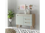 INOSIGN Sideboard "Torge, Anrichte, Kommode, Schubladenschrank" 1 Stk. tlg. abgeschrägte Füsse, drei Farben, Scandi Design, 107 cm breit