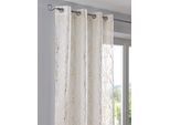 Gardine HEINE HOME Gr. 4, gold (goldfarben), B:140cm H:245cm, Polyester, Gardinen, Gardine