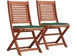 Gartenstuhl MERXX "Cordoba", braun, B:49cm H:93cm T:57cm, Massivholz, Stühle, Gartenstuhl, 2er Set, Eukalyptus, klappbar, braun, inkl. Wendeauflage