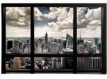 Poster REINDERS "New York Fenster", schwarz (farbe bild(er): schwarz), B:91,5cm H:61cm, Papier, Bilder, Poster