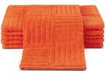 Gaestehandtuecher ROSS "CARRE", orange, B:30cm L:50cm, Frottier, Frottier, Handtücher, 100% Baumwolle, Rippenstruktur, große Farbauswahl