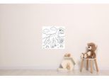 Wandsticker QUEENCE "Dino", weiß, B:45cm H:45cm, Vinyl, Wandtattoos, DIY-Wandsticker zum Bemalen