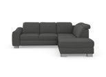 Ecksofa SIT & MORE "Dundee L-Form", grau, B:263cm H:86cm T:219cm, Sofas, Ecksofa, mit Federkern und Edelstahlfüßen, wahlweise mit Kopfteilverstellung