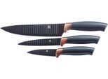 Messer-Set KING "Carbon Design", rosa (schwarz, bronzefarben), Edelstahl, Kochmesser-Sets