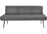 Polsterbank K+W KOMFORT & WOHNEN "Giacomo I", grau (schwarzgrau, schwarz), B:177cm H:87cm T:62cm, Sitzbänke, Polsterbank, Metallfüsse in schwarz, wahlweise in der Breite 200cm oder 177cm