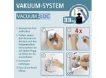 Duschablage WENKO "Vacuum-Loc Quadro", silber (glänzend, loc: chrom, ablage: transparent), B:14cm H:15cm T:25,5cm, ABS-Kunststoff, Edelstahl, Polystyrol, Regale, Duschablage, 1 Etage
