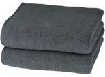 Handtücher ROSS "Sensual 9000", grau (anthrazit), B:50cm L:100cm, Frottier, Obermaterial: 100% Baumwolle, Handtücher, mit Aloe-Vera-Öl veredelt