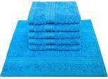 Seiftuch DYCKHOFF "Siena", blau (azur), B:30cm L:30cm, Frottier, Waschlappen, mit Bordüre