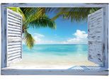 Poster REINDERS "Strandblick", blau (farbe bild(er): blau), B:91,5cm H:61cm, Papier, Bilder, Poster
