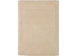 Duschmatte ROSS "Unifond", beige (natur), H:1mm, Baumwolle, Badematten, Uni mit Bordüre, Badezimmerteppich, waschbar