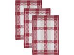 Geschirrtuch ROSS "SUPERIOR", rot (vino, weiß, grau), B:50cm L:70cm, 100% Baumwolle, Geschirrtücher, Geschirrtuch, aus 100% Baumwolle, 50x70 cm
