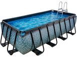Framepool EXIT, grau, B:200cm H:100cm L:400cm, Schwimmbecken, BxLxH: 200x400x100 cm, mit Sandfilterpumpe und Sicherheitsleiter
