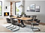 Essgruppe K+W KOMFORT & WOHNEN "Mikkado Tube", grau (grau 80), B:192cm H:88cm T:71cm, Sitzmöbel-Sets, Essgruppe, 4 Freischwinger und ein Funktionsesstisch