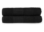 Badetuch GOOD MORNING "Uni Towels", schwarz, B:70cm L:140cm, Frottier, Obermaterial: 100% Baumwolle, Handtücher, Badetuch, Baumwolle, Walkfrottee, Bordüre, 500 GSM, Einfarbig, ohne Aufhängung