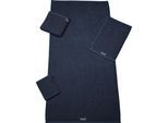 Saunatuch ROSS "SELECTION", blau (nachtblau), B:80cm L:200cm, Frottier, Obermaterial: 100% Baumwolle, Handtücher, Aus Bio-Baumwolle
