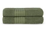Badetuch GOOD MORNING "Uni Towels", grün, B:70cm L:140cm, Frottier, Obermaterial: 100% Baumwolle, Handtücher, Badetuch, Baumwolle, Walkfrottee, Bordüre, 500 GSM, Einfarbig, ohne Aufhängung