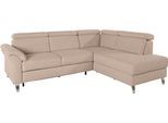 Ecksofa SIT & MORE "Arngast L-Form", beige, B:245cm H:84cm T:194cm, Sofas, Ecksofa, inklusive Kopfteilverstellung und Federkern