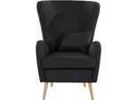 Sessel HOME AFFAIRE "Sallito, TV-Sessel, Ohrensessel mit", schwarz, B:76cm H:109cm T:85cm, Struktur Hahnentritt (67% Polypropylen, 33% Polyester);Samtoptik (100% Polyester);Fellimitat (100% Polyester);Samtcord (92% Polyester, 8% Polyamid);Struktur (100% Polyester);Struktur fein (100% Polyester), Sessel, Sessel mit Hocker Ohrensessel mit Hocker, Hocker, in vielen Bezugsqualitäten, auch in Samtcord