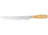 Fleischmesser RÖSLE "Artesano", braun (holzfarben, silberfarben), Klingenlänge 20cm, Olivenholz, Spezialklingenstahl, Kochmesser, Fleischmesser, für Fleisch, Made in Solingen, Klingenspezialstahl, Olivenholz