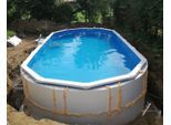 Poolwandisolierung KWAD "Pool Protector T60", weiß, Polystyrol, Bauplatten, für Ovalformbecken der Größe 920x460x132 cm