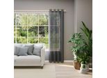 Vorhang nach Maß NEUTEX FOR YOU "EVA", grau (dunkelgrau), B:450cm H:100cm, Obermaterial: 100% Polyester, Gardinen nach Maß, Uni-Voile mit elegantem Glanz
